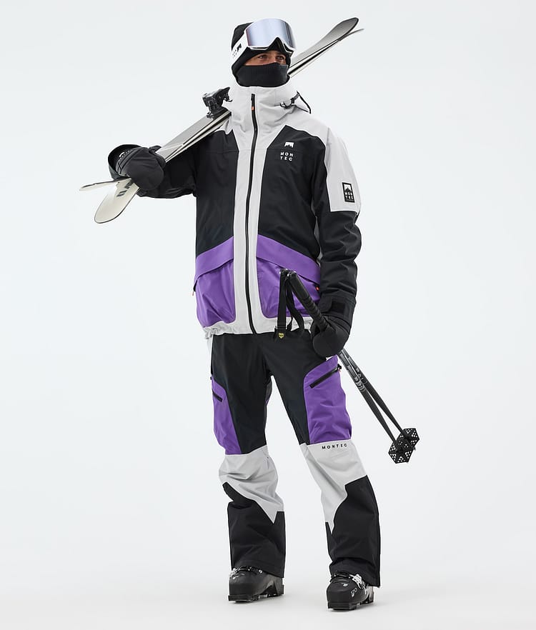 Montec Morpheus Veste de Ski Homme Light Grey/Black/Vivid Purple, Image 3 sur 10