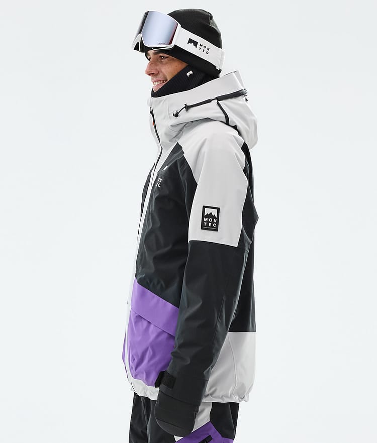 Montec Morpheus Giacca Snowboard Uomo Light Grey/Black/Vivid Purple, Immagine 6 di 10
