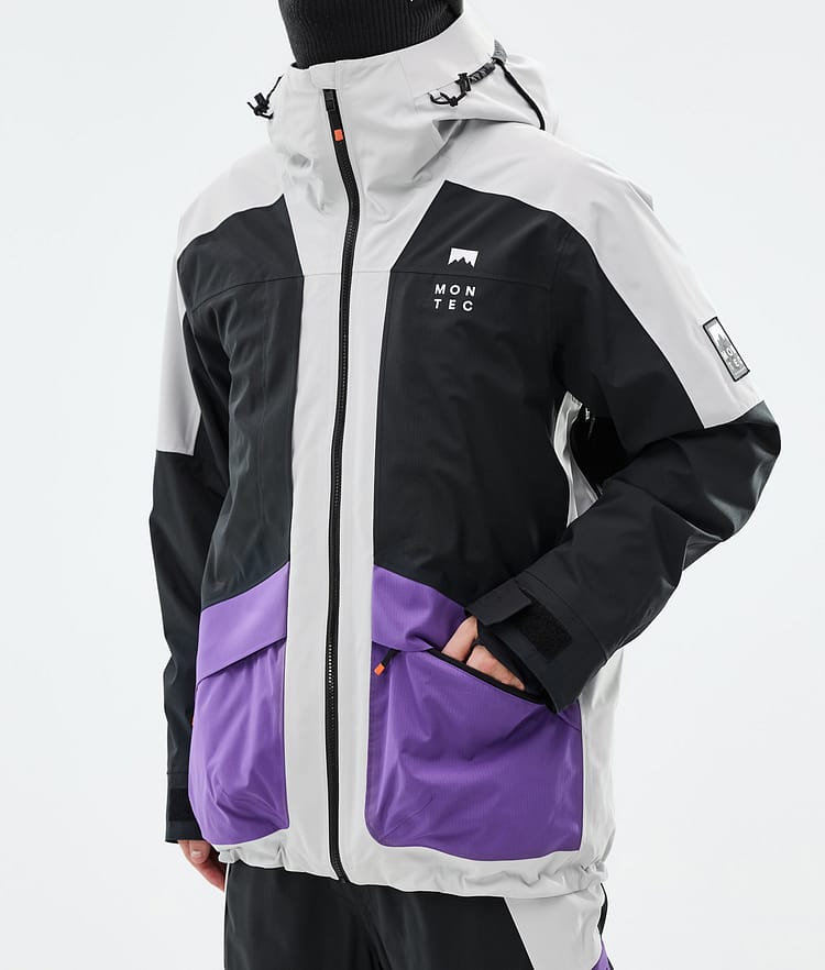 Montec Morpheus Snowboard Jacket Men Light Grey/Black/Vivid Purple, Image 8 of 10