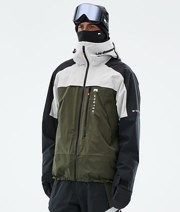 Montec Oracle Kurtka Snowboardowa Mężczyźni Light Grey/Black/Olive Green