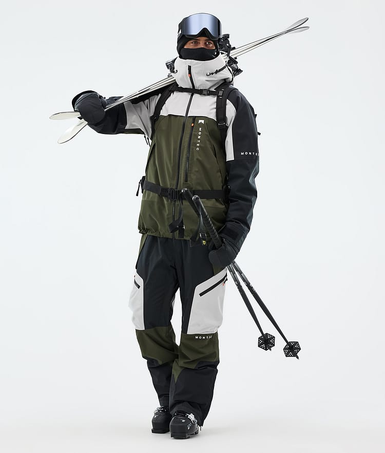 Montec Oracle Veste de Ski Homme Light Grey/Black/Olive Green, Image 3 sur 10