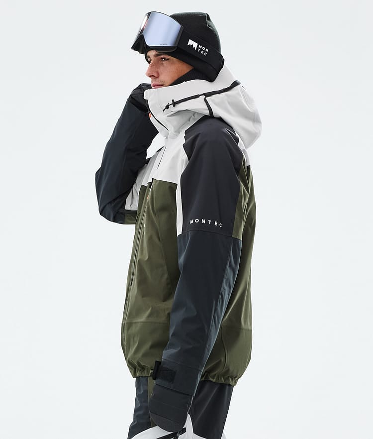 Montec Oracle Giacca Snowboard Uomo Light Grey/Black/Olive Green, Immagine 6 di 10
