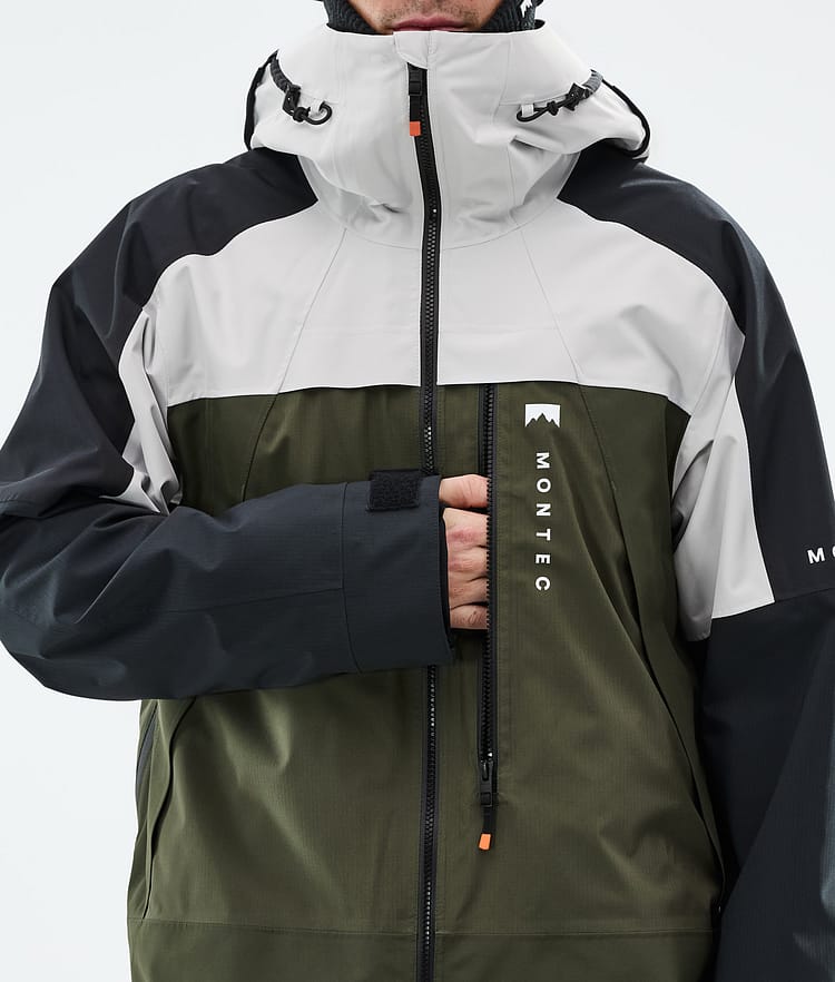 Montec Oracle Giacca Snowboard Uomo Light Grey/Black/Olive Green, Immagine 9 di 10