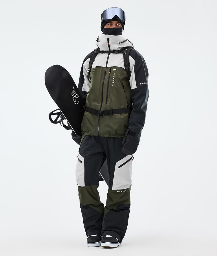 Montec Dozer Pantaloni Snowboard Uomo Light Grey/Black/Olive Green, Immagine 2 di 7