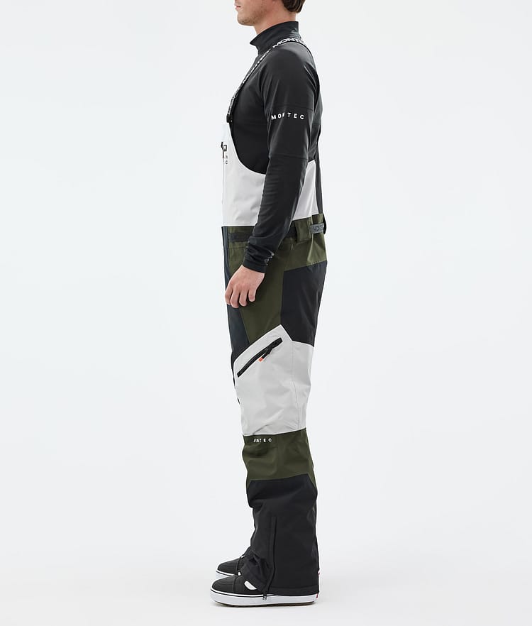 Montec Dozer Snowboard Pants Men Light Grey/Black/Olive Green, Image 2 of 6
