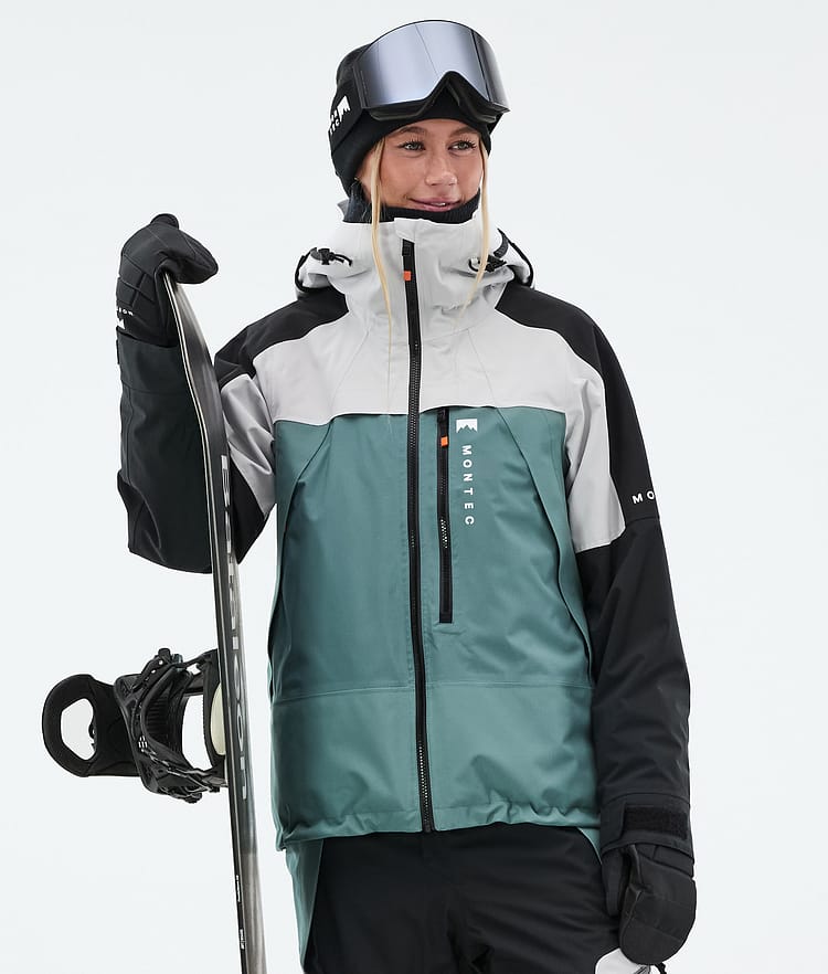 Montec Oracle W Snowboard Jacket Women Light Grey/Black/Atlantic, Image 1 of 10