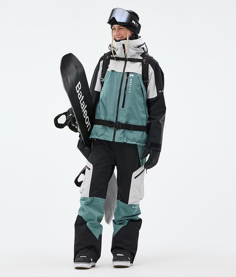 Montec Dozer W Pantaloni Snowboard Donna Light Grey/Black/Atlantic, Immagine 2 di 7