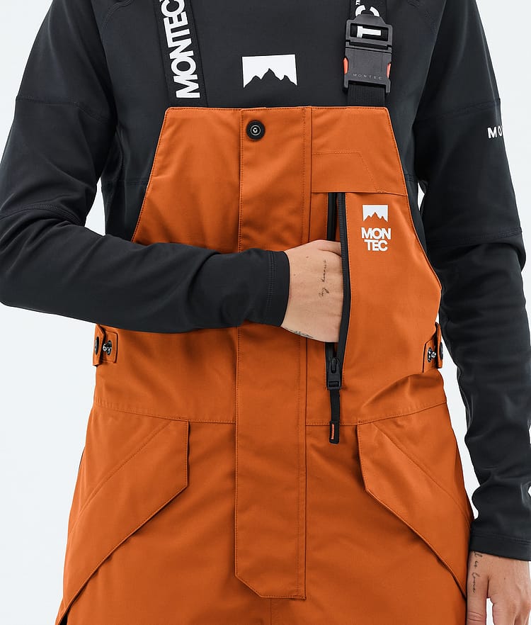 Montec Fawk W Pantalon de Snowboard Femme Burned Orange/Black, Image 6 of 7