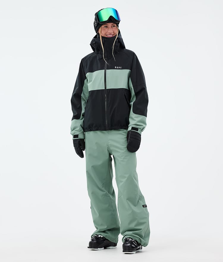 Dope Spartan W Veste de Ski Femme Stripe Black/Faded Green, Image 2 sur 8