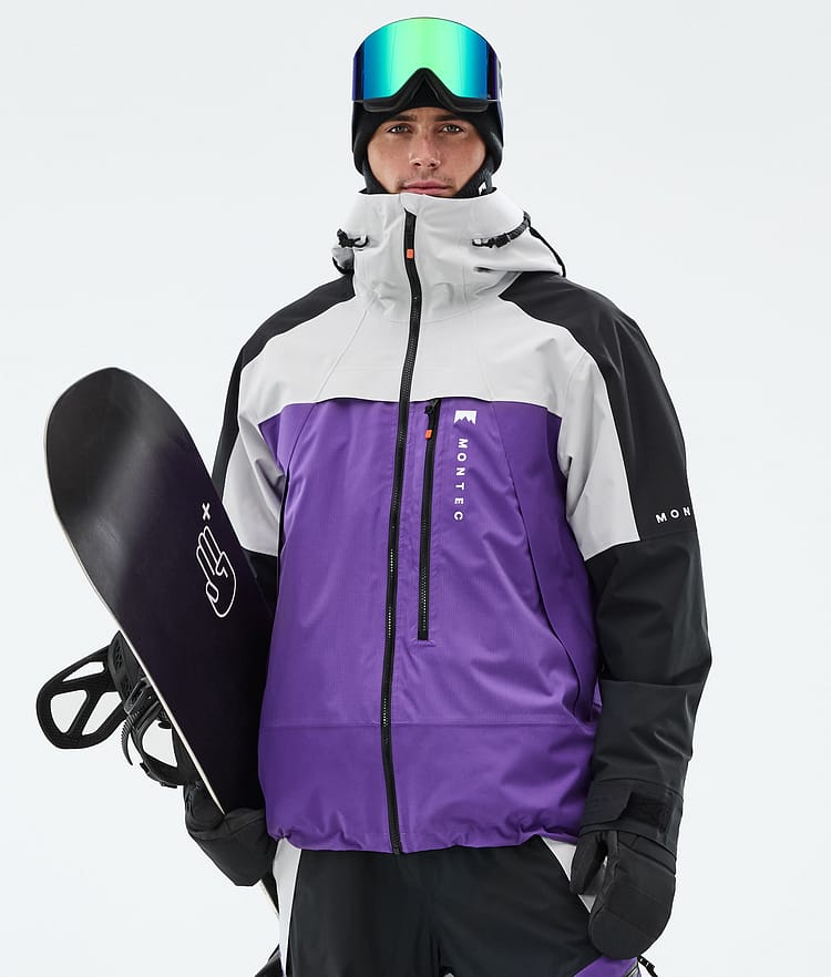 Montec Oracle Snowboard Jacket Men Light Grey/Black/Vivid Purple, Image 1 of 10