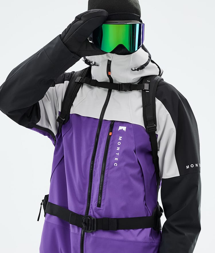 Montec Oracle Snowboard Jacket Men Light Grey/Black/Vivid Purple, Image 2 of 10