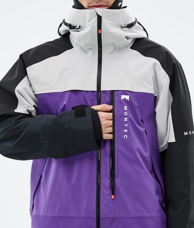 Montec Oracle Snowboard Jacket Men Light Grey/Black/Vivid Purple, Image 9 of 10