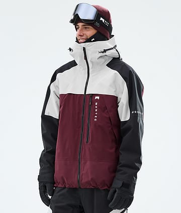 Montec Oracle Snowboard Jacket Light Grey/Black/Burgundy