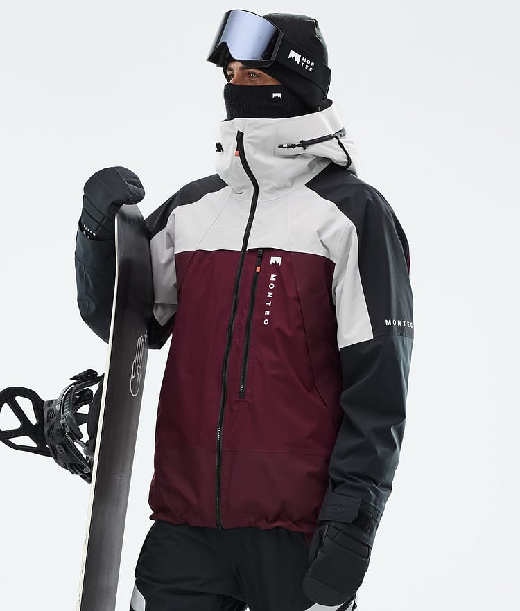 Montec Oracle Giacca Snowboard Uomo Light Grey/Black/Burgundy, Immagine 1 di 10