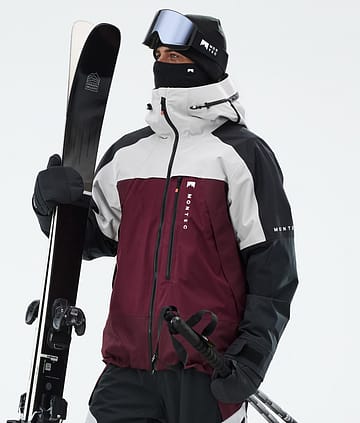 Montec Oracle Ski Jacket Men Light Grey/Black/Burgundy