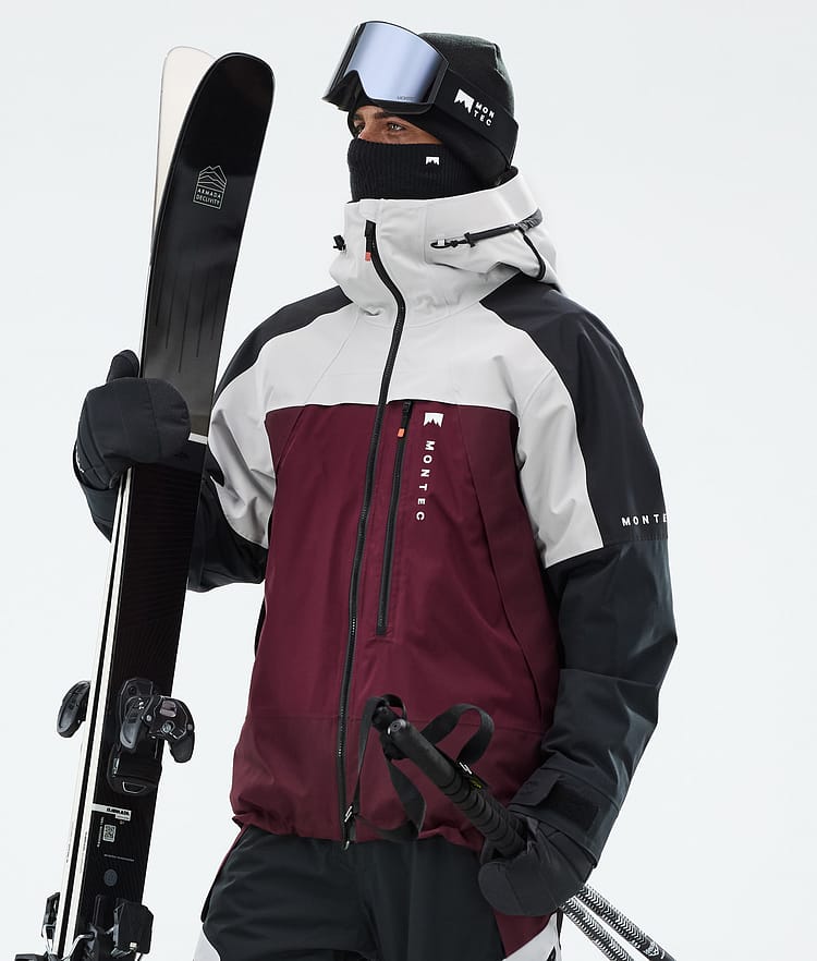 Montec Oracle Ski Jacket Men Light Grey/Black/Burgundy, Image 1 of 10