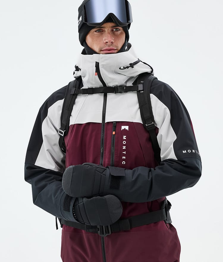 Montec Oracle Giacca Snowboard Uomo Light Grey/Black/Burgundy, Immagine 2 di 10