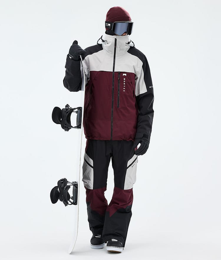 Montec Oracle Snowboard jas Heren Light Grey/Black/Burgundy, Image 2 of 9