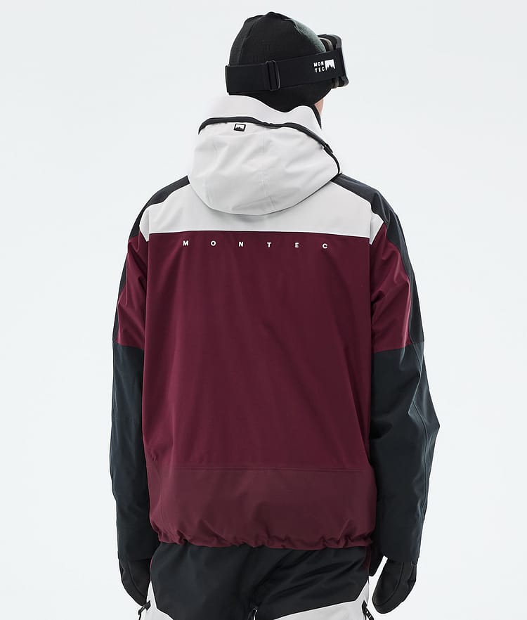 Montec Oracle Giacca Snowboard Uomo Light Grey/Black/Burgundy, Immagine 7 di 10