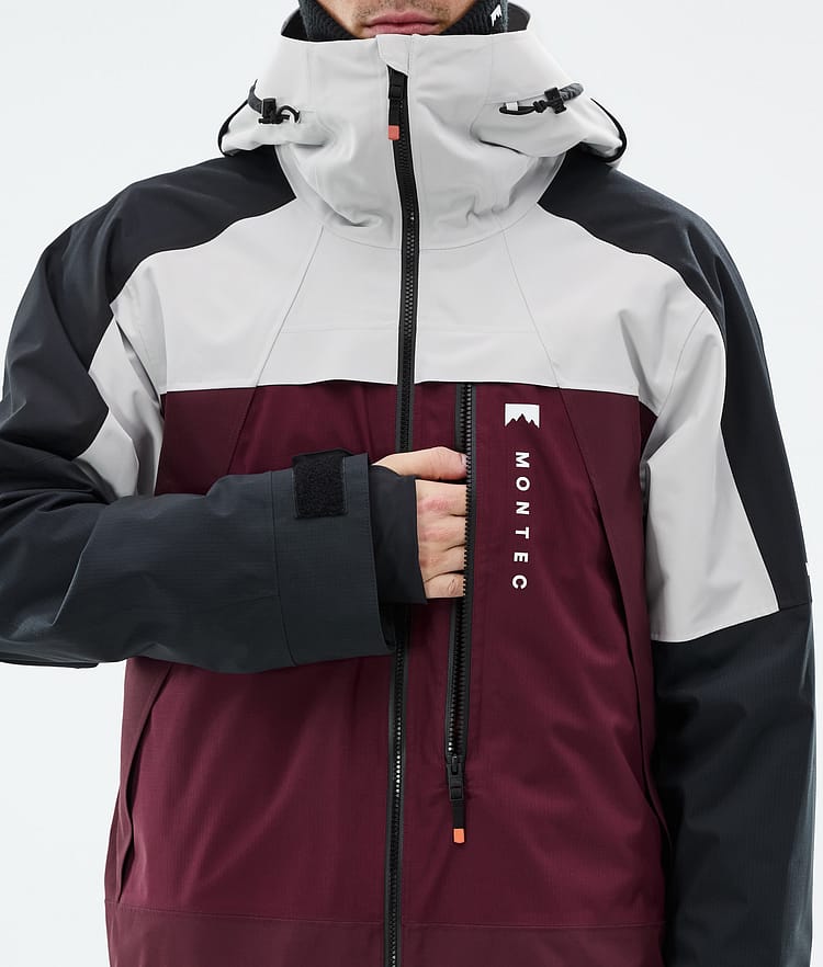 Montec Oracle Giacca Snowboard Uomo Light Grey/Black/Burgundy, Immagine 8 di 10