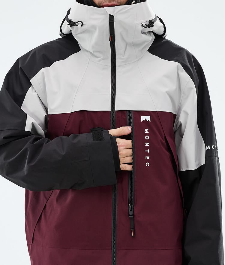Montec Oracle Snowboard jas Heren Light Grey/Black/Burgundy, Image 8 of 9