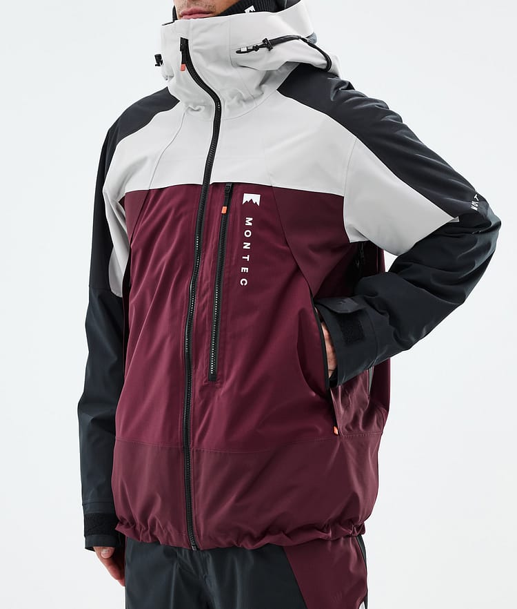 Montec Oracle Giacca Snowboard Uomo Light Grey/Black/Burgundy, Immagine 9 di 10