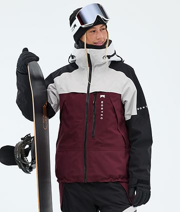 Montec Oracle W Snowboard Jacket Light Grey/Black/Burgundy