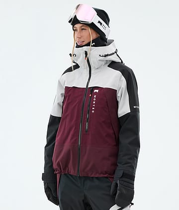 Montec Oracle W Kurtka Snowboardowa Kobiety Light Grey/Black/Burgundy
