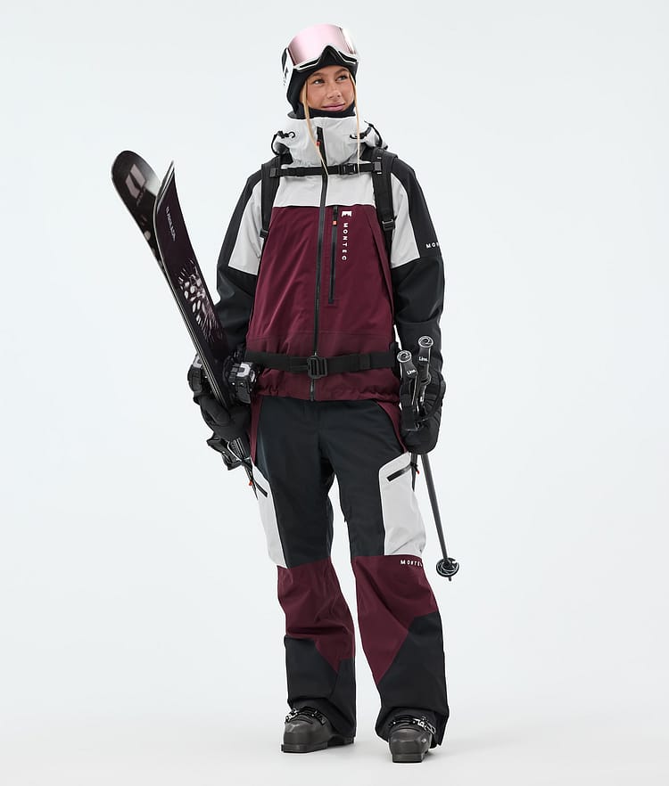 Montec Oracle W Ski Jacket Women Light Grey/Black/Burgundy, Image 3 of 10