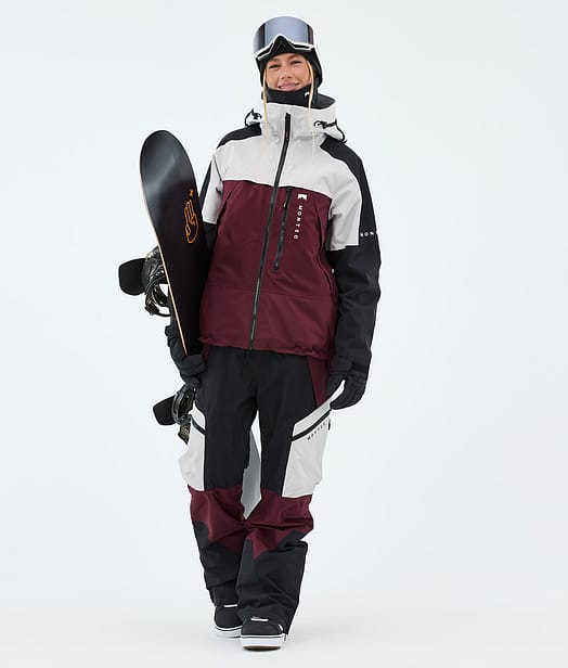 Montec Oracle W Snowboard Outfit Light Grey/Black/Burgundy