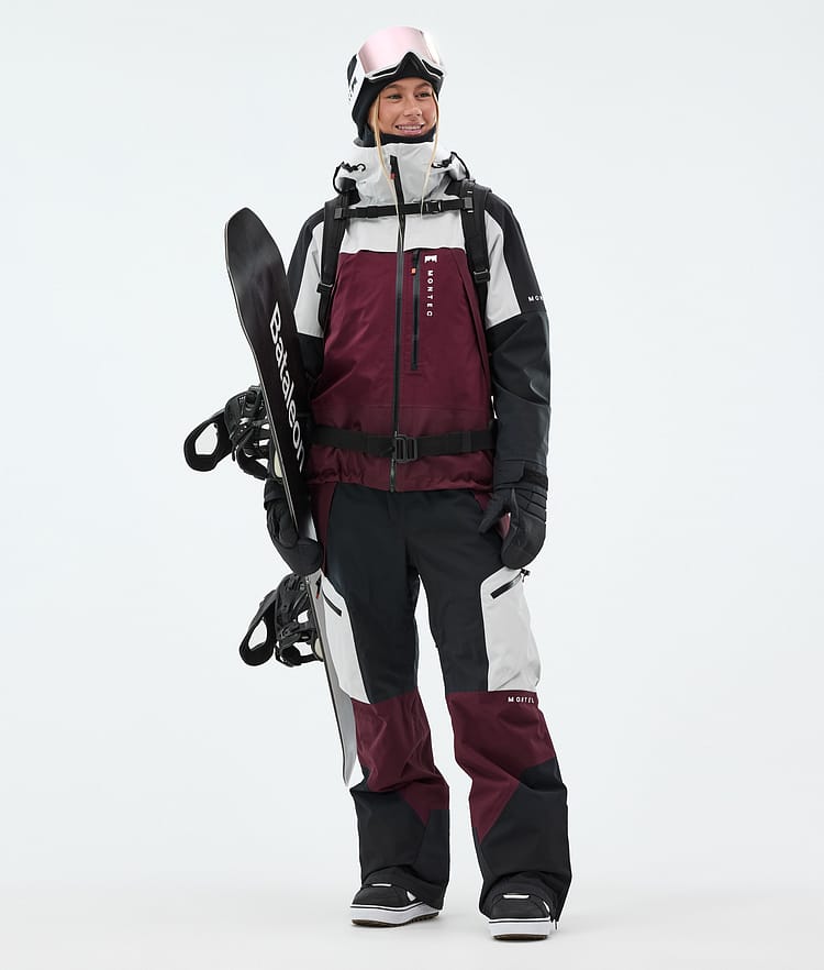 Montec Oracle W Snowboard Jacket Women Light Grey/Black/Burgundy, Image 3 of 10