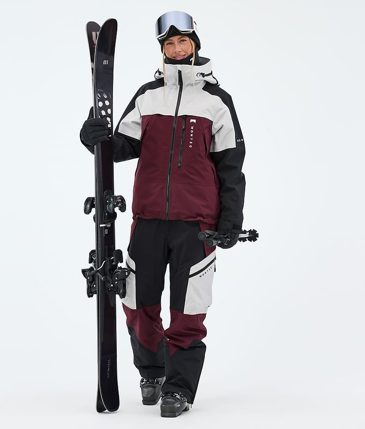 Montec Oracle W Skijakke Dame Light Grey/Black/Burgundy, Image 2 of 9