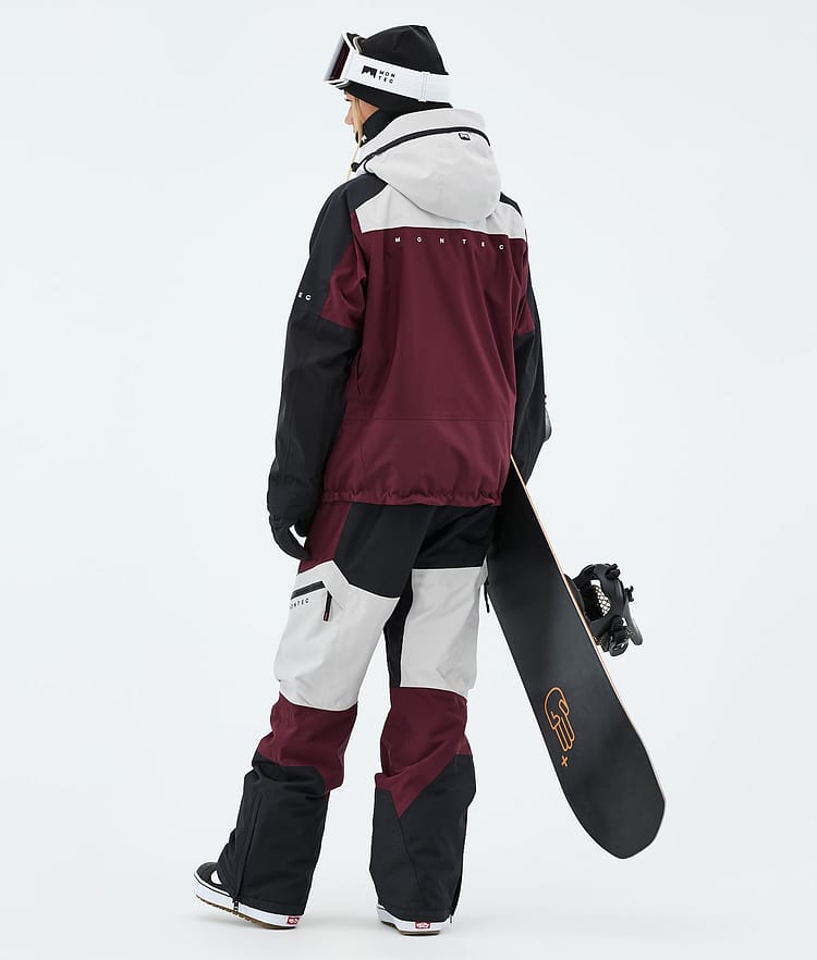 Montec Oracle W Veste Snowboard Femme Light Grey/Black/Burgundy, Image 3 of 9