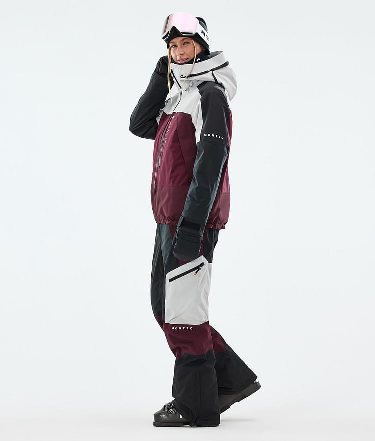 Montec Oracle W Ski Jacket Women Light Grey/Black/Burgundy, Image 4 of 10
