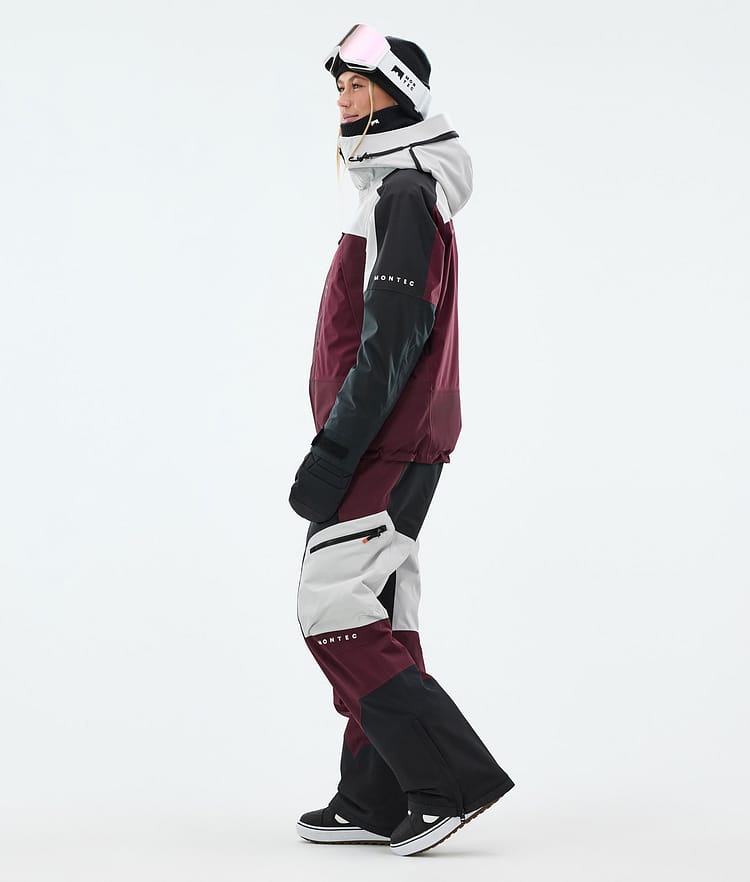 Montec Oracle W Snowboard Jacket Women Light Grey/Black/Burgundy, Image 4 of 10