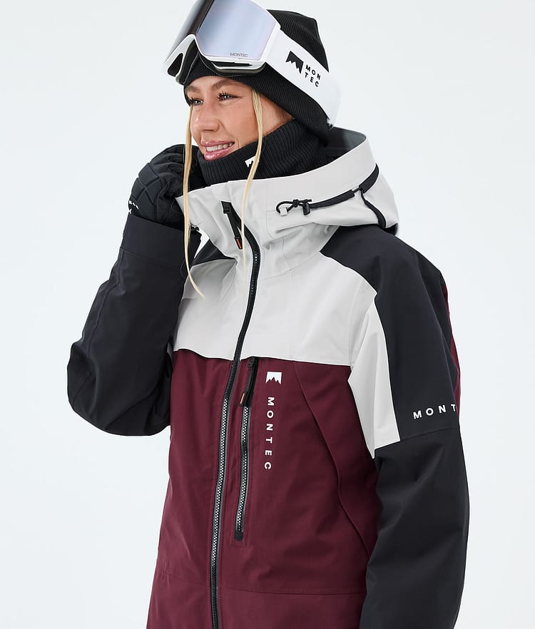 Montec Oracle W Skijakke Dame Light Grey/Black/Burgundy, Image 4 of 9
