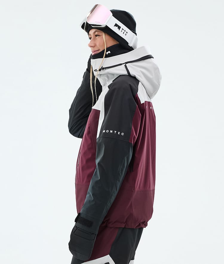 Montec Oracle W Snowboard Jacket Women Light Grey/Black/Burgundy, Image 6 of 10