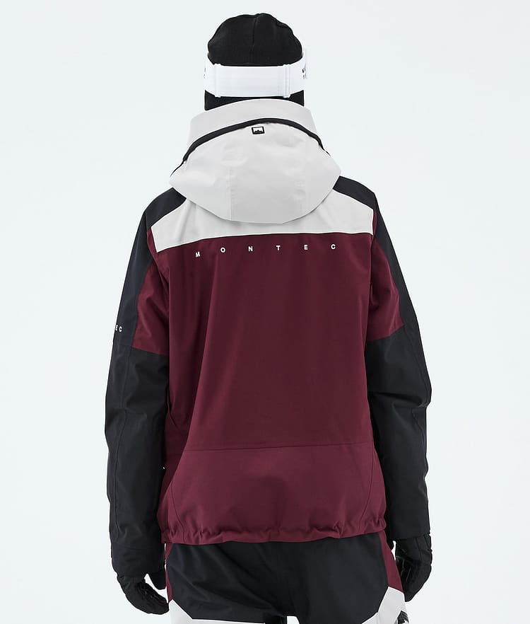 Montec Oracle W Veste Snowboard Femme Light Grey/Black/Burgundy, Image 6 of 9