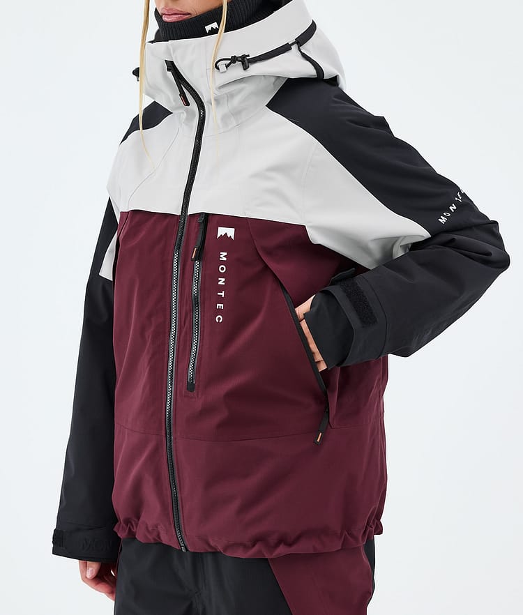 Montec Oracle W Veste Snowboard Femme Light Grey/Black/Burgundy, Image 7 of 9