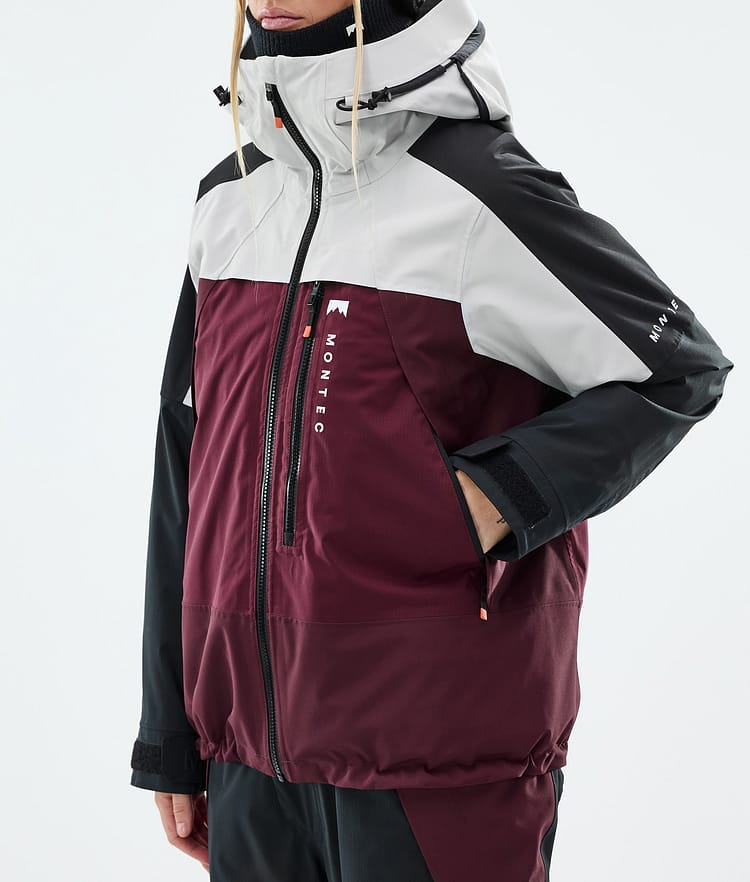 Montec Oracle W Snowboard Jacket Women Light Grey/Black/Burgundy, Image 8 of 10