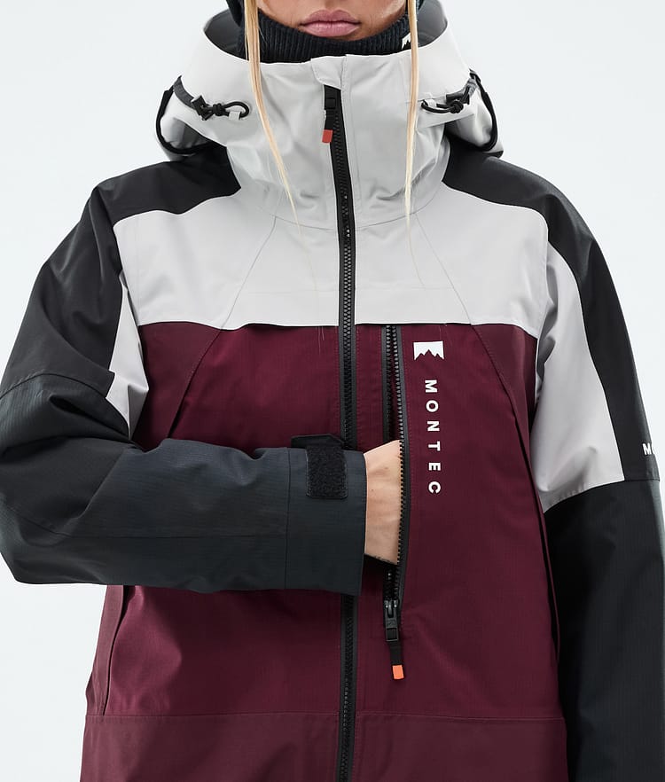 Montec Oracle W Ski Jacket Women Light Grey/Black/Burgundy, Image 9 of 10