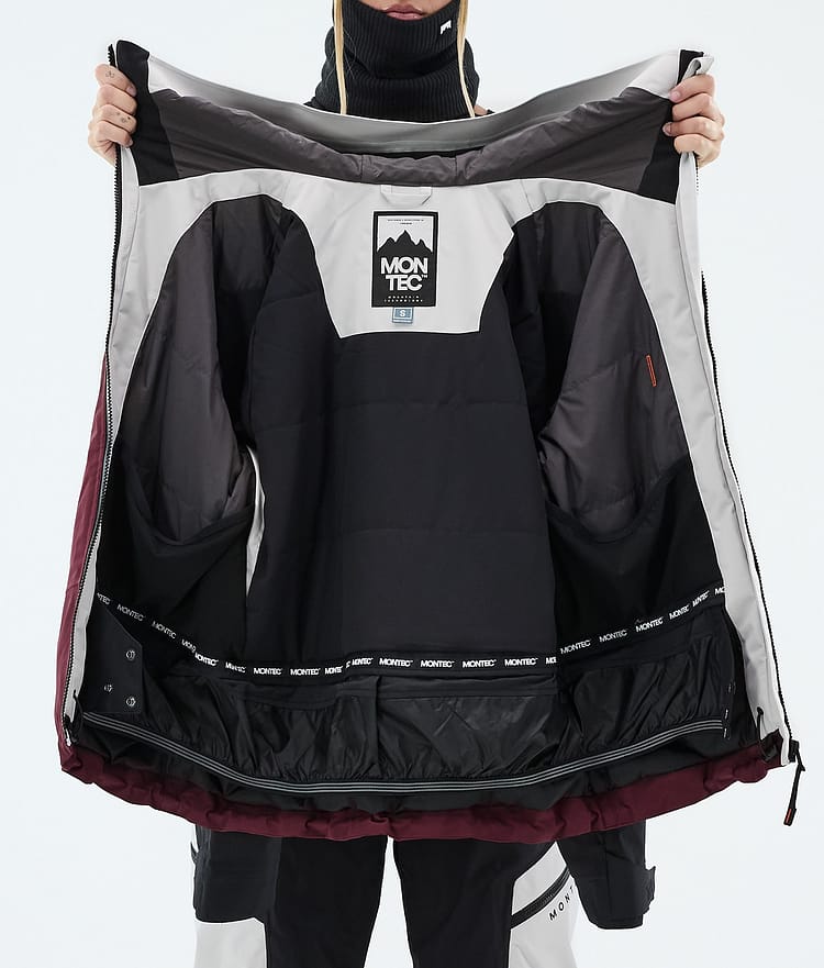 Montec Oracle W Veste Snowboard Femme Light Grey/Black/Burgundy, Image 9 of 9