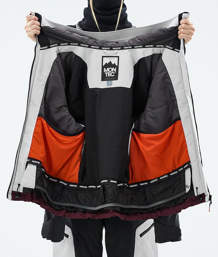 Montec Oracle W Ski Jacket Women Light Grey/Black/Burgundy, Image 10 of 10