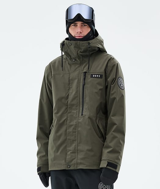 Dope Blizzard Full Zip Snowboard Jacket Men Olive Green