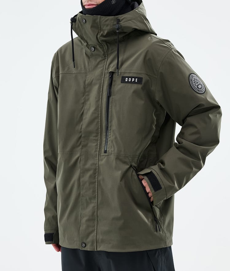 Dope Blizzard Full Zip Snowboard Jacket Men Olive Green, Image 7 of 9