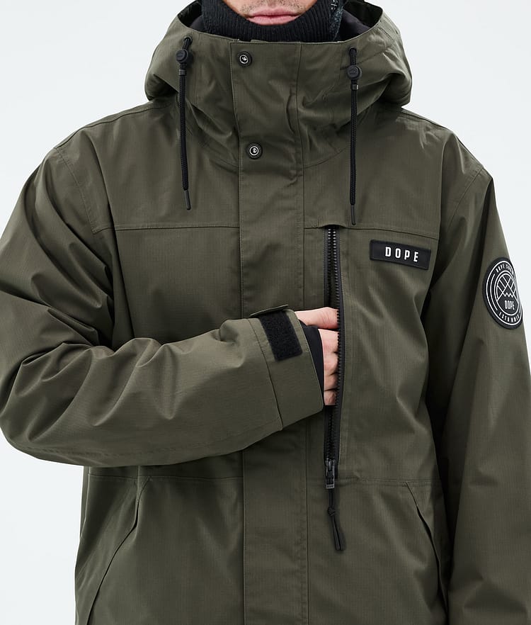 Dope Blizzard Full Zip Ski Jacket Men Olive Green, Image 8 of 9