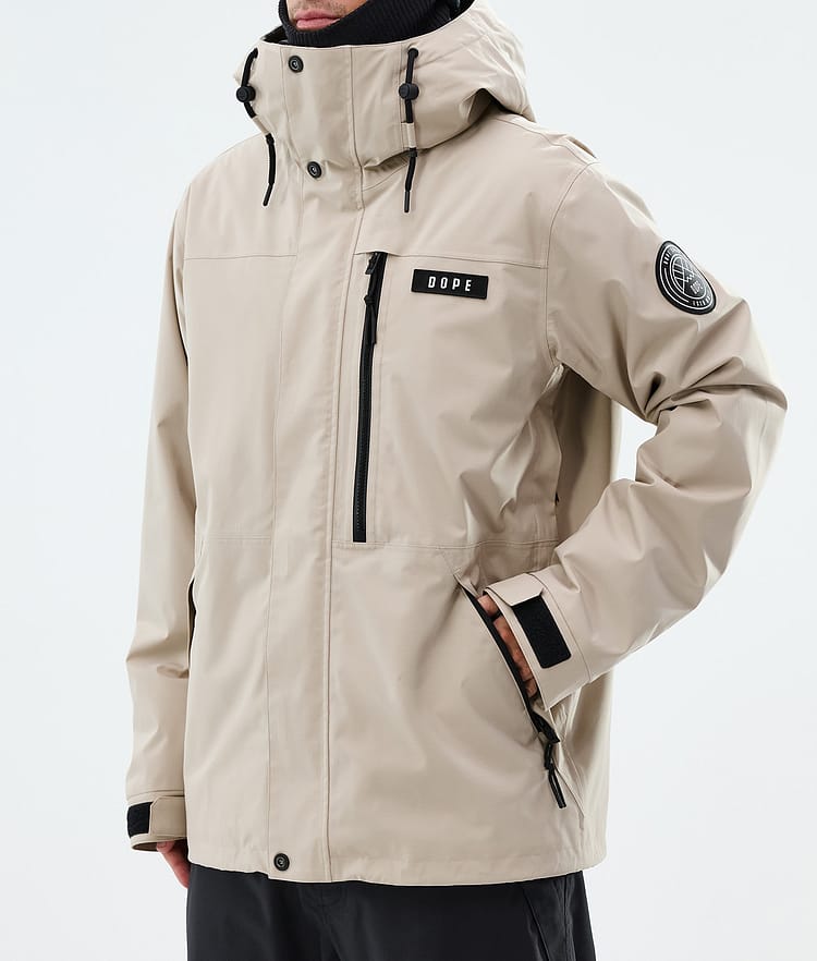 Dope Blizzard Full Zip Snowboardjakke Herre Sand, Image 7 of 9