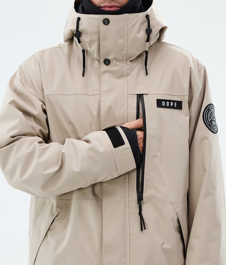 Dope Blizzard Full Zip Snowboardjakke Herre Sand, Image 8 of 9
