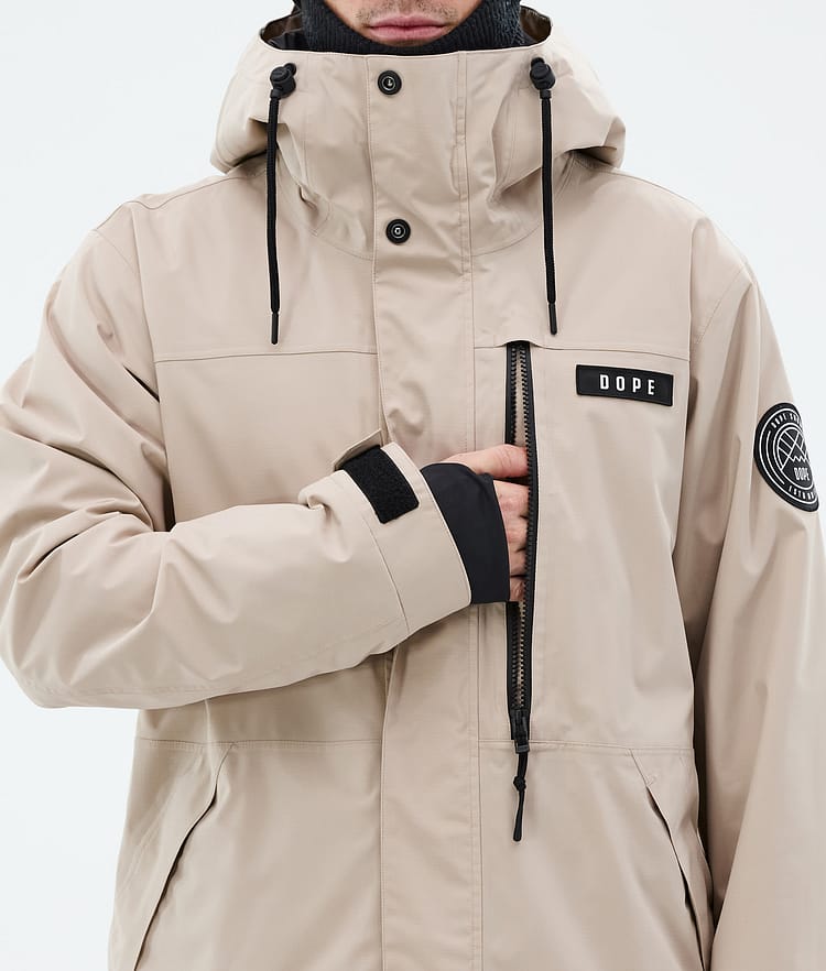 Dope Blizzard Full Zip Ski Jacket Men Sand, Image 8 of 9