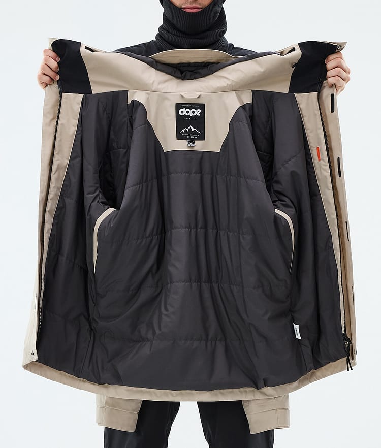 Dope Blizzard Full Zip Snowboardjakke Herre Sand, Image 9 of 9